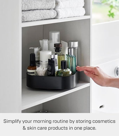Yamazaki Home Tower 360° Rotating Storage Rack – Non-Slip Lazy Susan Organizer for Cosmetics, Skincare, and Spices - Abs Plastic