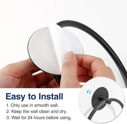 Matte Black Bathroom Towel Ring - SUS304 Stainless Steel Bathroom Towel Rack, Susswiff Adhesive Wall Mounted Hand Towels Holder, Towel Hanger for Bathroom Organizer, Kitchen Storage