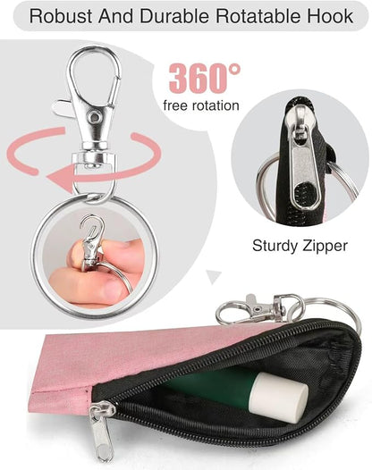 Chapstick Holder Lip Balm/Gloss Sleeve Pouch Portable Lipstick Bag With Hook Gift for Women (3pcs)