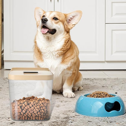 2 Packs Airtight Dog Cat Pet Food Storage Containers Up to 8 Lbs with Lids, Clear Dog Cat Animal Food Dispenser Bin with 2 Measuring Scoops for Home Dogs Cats Bird Pet Foods Storage