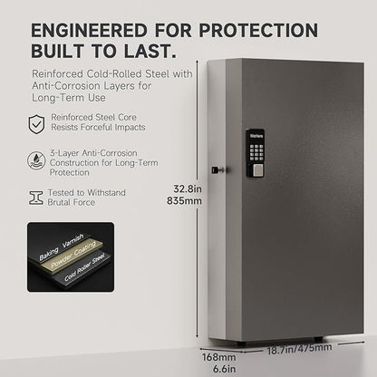 WeHere Key Lock Box with Code, 360-Key Cabinet with Bluetooth App Access, One-Time Password Unlock, Remote Unlock via Gateway, Steel Key Storage Box for Office, School, Garage and Property Management