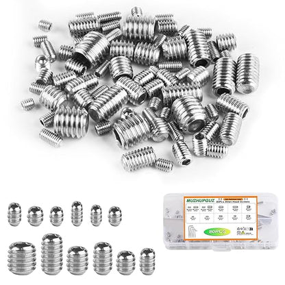 80 pcs Set Screws, Set Screws Assortment Kit, Grub Screws M3 M4 M5 M6 M8 for Home Repair, Repair Furniture, Electronic Product, Install Door Lock, DIY, Fixtures, 12 Sizes