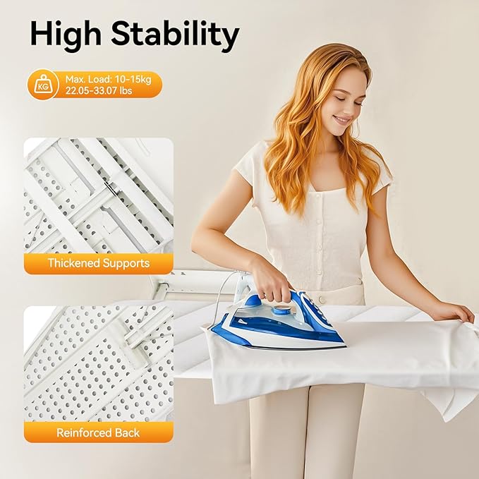 Wall Mounted Ironing Board, Foldable 37.4" x 7.55" Ironing Board, 180° Swivel Sturdy Ironing Station for Home, Apartment & Small Spaces