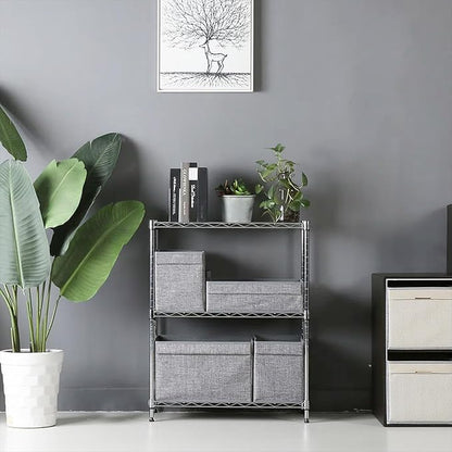 PayLessHere | 3-Tier Wire Shelf | 23"x13"x30" | Chrome | Adjustable Racks | Heavy-Duty Storage Shelves, Holds Upto 450 lbs | Rust-Resistant, No-Tool Assembly | for Home, Garage Shelving