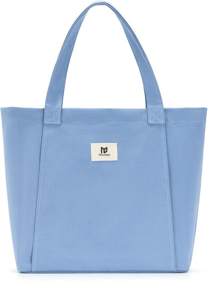 Moyaqi Canvas Tote Bag with Yoga Mat Carrier Pocket Carryall Shoulder Bag for Office, Workout, Pilates, Travel, Beach and Gym