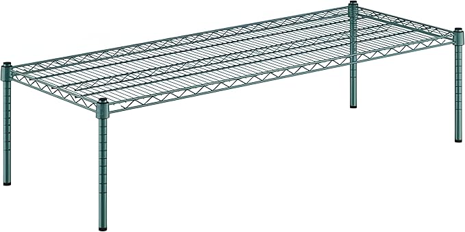 21" x 54" x 14" Green Epoxy Wire Storage Shelf, Dunnage Rack, Commercial 1 Tier Small Shelf