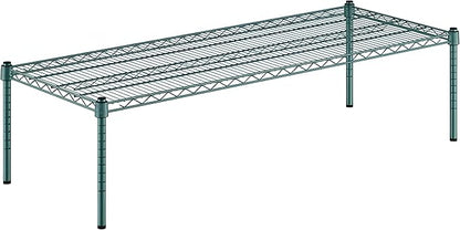 21" x 54" x 14" Green Epoxy Wire Storage Shelf, Dunnage Rack, Commercial 1 Tier Small Shelf