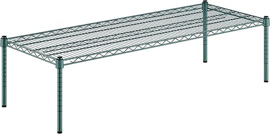 21" x 54" x 14" Green Epoxy Wire Storage Shelf, Dunnage Rack, Commercial 1 Tier Small Shelf