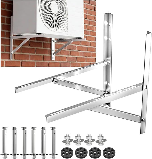 Mini Split Wall Mounting Bracket 304 Stainless Steel for 9000-24000 BTU Air Conditioner, Heavy Duty AC Support Bracket for Wall Mount Condenser AC Heat Pump Systems, Max 500 Lb