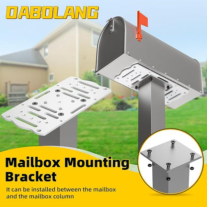 Mailbox Mounting Bracket,Post Mount Mailboxes Board,Mailbox Bracket for 4x4 Wood or Hollow Posts,Mailbox Mounting Plate For Most Post-Mounted Mailboxes with Mounting Holes at the Bottom,White