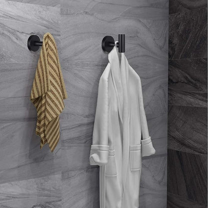 Towel Hooks Bathroom Coat Robe Wall Hook Heavy Duty Door Hanger Towel Robe Clothes Cabinet Closet Sponges Rack for Bathroom Bedroom Kitchen Hotel Pool 4 Packs Black(Drilling Installation)