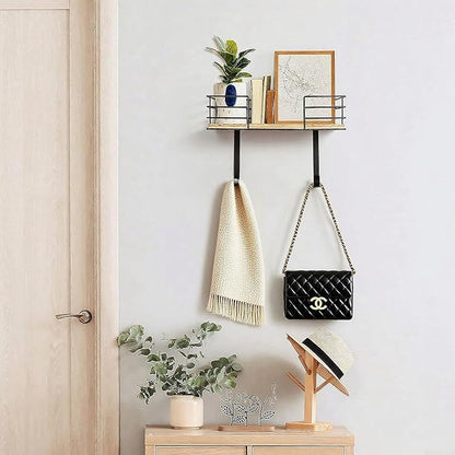 THYGIFTREE Ironing Board Holder Wall Mount, Metal Ironing Board Hanger with Shelf Laundry Room Accessories Holder for Holder for Ironing Board and Iron on Wall