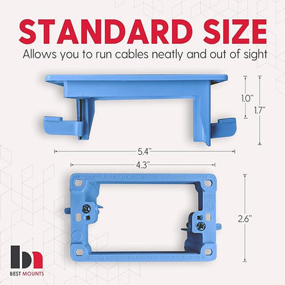 BestMounts - 5 Pack Low Voltage Mounting Brackets 1 Gang for Drywall Outlet Cable Pass Through Wall Plates - Cable Wall Plate Bracket for Old Work, Telephone Wires, Network Cable, HDMI, Speaker Wire