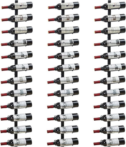 Sonyabecca 3 Pack 12 Bottle Wall Wine Rack, DIY Wine Rack Wall Mounted, Wall Mounted Wine Rack,Display Holder Used as One or Four, for Kitchen, Dining Room, Bar, Wine Cellar