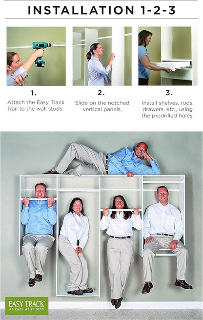Easy Track 680099-TR Double-Hang Heavy Duty Kit Closet Organizer, Truffle