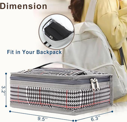 FlowFly Small Insulated Lunch box Portable Soft Bag Mini Cooler Thermal Meal Tote Kit with Handle for Work & School (W&B)
