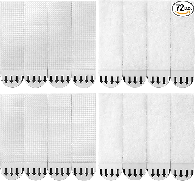 Medium Picture Hanging Strips Heavy Duty,36-Pairs(72 Strips) Sticky Picture Hangers for Walls Hanging Without Nail,Damage Free No Nails Refill Adhesive Poster Frame Mounting