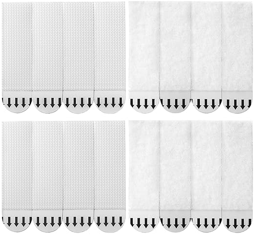 Sinnsally Medium Picture Hanging Strips Heavy Duty,20-Pairs(40 Strips) Sticky Picture Hangers for Walls Hanging Without Nail,Damage Free No Nails Refill Adhesive Poster Frame Mounting, White