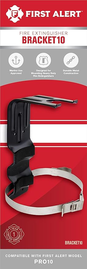 FIRST ALERT BRACKET10 Replacement Fire Extinguisher Bracket, Black