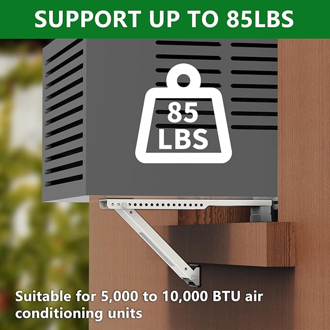 Window Air Conditioner Support Bracket, Universal AC Unit Window Brackets Light Duty, Up to 85 lbs.