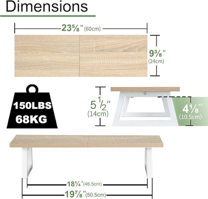 TEAMIX 24 inch Monitor Stand Riser, Wood & Steel Computer Monitor Stand with Storage, Laptop, PC, Printer Stand Riser for Desktop Office Desk Organizers