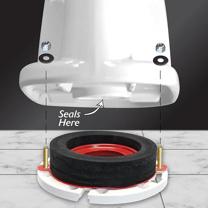 Korky 6000BP Universal Toilet WaxFree Seal with Hardware - Toilet Installation Made Easy - Made in USA , Red