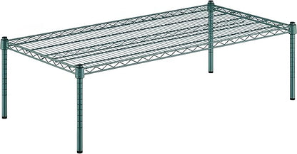 24" x 48" x 14" Green Epoxy Wire Storage Shelf, Dunnage Rack, Commercial 1 Tier Small Shelf