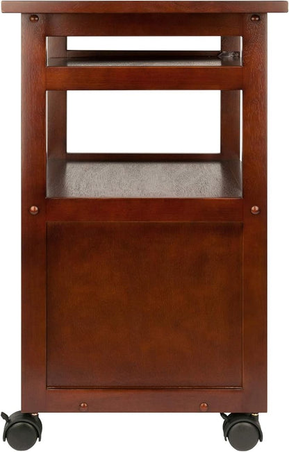 Winsome Piper 3-Shelf Wood Mobile Printer Stand, Brown (94427)