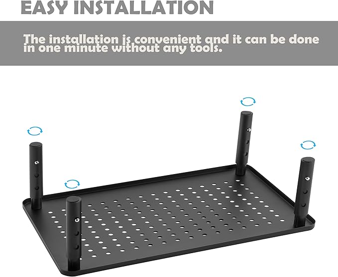 Monitor Stand for Desk Monitor Riser, Adjustable Laptop Riser, Desk Organizer Desktop Printer Laptop Storage Shelf, Mesh Metal Computer Item Stand (2 Pieces)(14.5" Lx9.3 W/Piece)