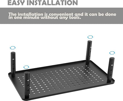 Monitor Stand for Desk Monitor Riser, Adjustable Laptop Riser, Desk Organizer Desktop Printer Laptop Storage Shelf, Mesh Metal Computer Item Stand (1 Piece)(14.5" Lx9.3 W)