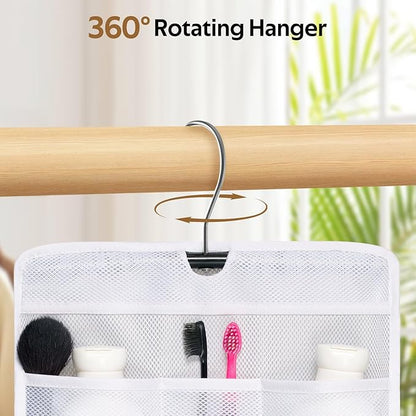 MISSLO Shower Caddy Organizer 5 Pockets Roll up Hanging Bathroom Accessories Storage for Camper, RV, Gym, Cruise, Cabin, College Dorm Shower, Small