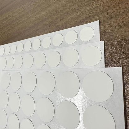 3 Sheets 290 Pcs Screw Hole Cover Stickers, 12 mm/15 mm/21 mm White Screw Covers Self-Adhesive Caps Wood Stickers for Furniture (White)
