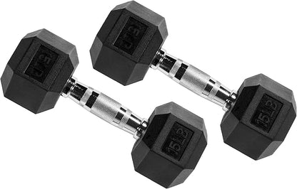 Fitvids Rubber Coated Hex Dumbbell Set with Storage Rack, 100/150/200/550 LB Hand Weight Set with Anti-Slip Grip for Home Gym