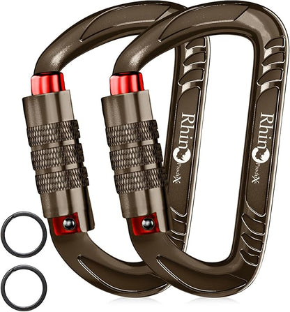 12kN (2697 lbs) Heavy Duty Carabiner Clips, for Securing Pets, Outdoor, Camping, Hiking, Hammock, Dog Leash Harness, Keychains