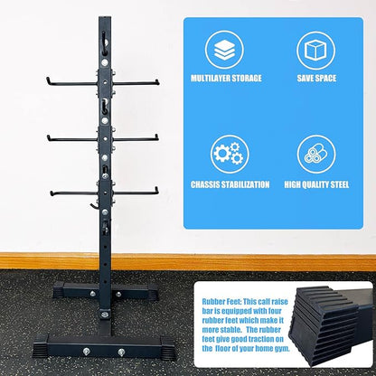 Cable Attachment Rack for Lat Pull Down Bar, Heavy Duty Steel Lat Bar Organizer, Gym Storage Rack for LAT Pulldown Attachments