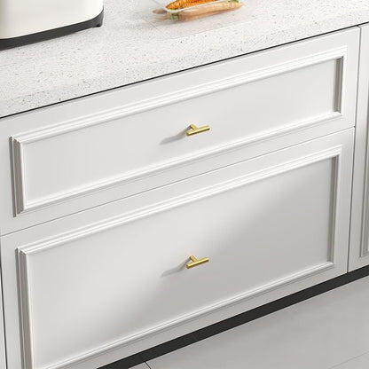 Goldenwarm Knobs for Dresser Drawers Brushed Brass Cabinet Knobs - LS201GD Contemporary Cabinet Hardware Knob 2" Overall Length Gold Cabinet Drawer Handles 30 Pack