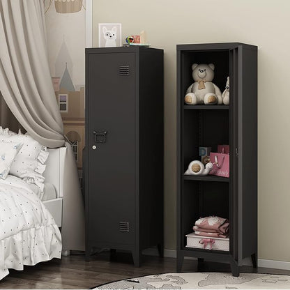 MIOCASA Metal Cabinet Home Office Storage Cabinets with Doors and Shelves Lockable File Cabinet Organizer Coat Lockers for Kids