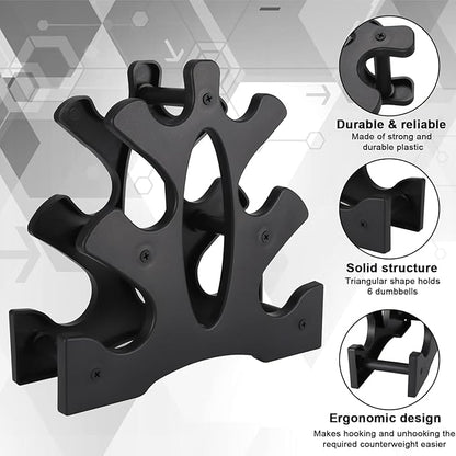 AUXSOUL 1 Pack Dumbbell Rack Stand, 3 Tier Dumbbell Bracket Free Hand Weight Tower Stand for Home Gym Organization, Holds 3/5/8 LB (Weights Not Included)