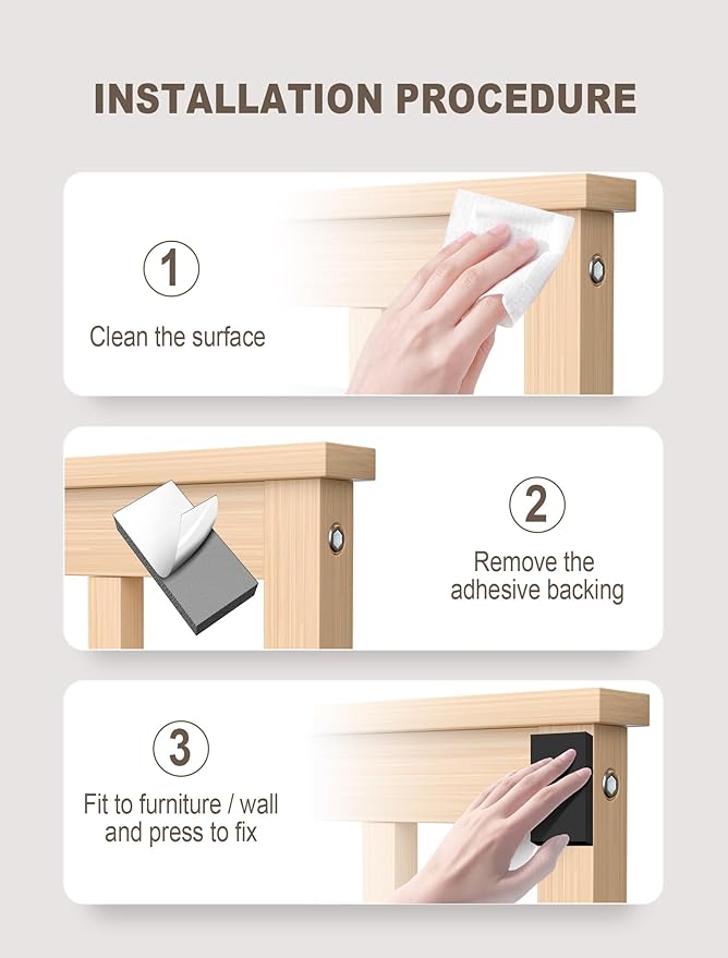 Furniture Wall Protector, 8Pcs(0.71" Thick) + 12Pcs(0.12" Thick) EVA Foam Headboard Stoppers for Wall, Bed Stoppers for Headboard, Bed Frame & Wall Guards, Black Headboard Bumper