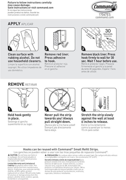 Command Small Wire Toggle Hooks, 16 Hooks and 24 Strips, Damage-Free Hanging Wall Hook with Adhesive, No Tools Required, Great for Home, Kitchen, and Office Organization, Holds up to 0.5 lb