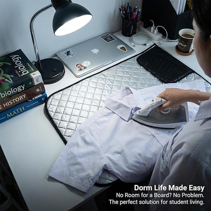 Magnetic Ironing Mat - Portable Ironing Board for Table Top, Home, Laundry, Travel, Office, RV