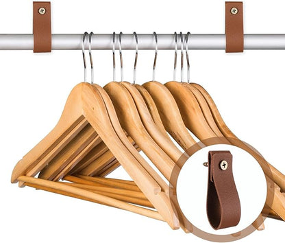 6 Pcs PU Leather Wall Hooks Curtain Rod Hanging Straps Towel Holder Hanger Cabinet Handle Loop Storage Supplies Boho Style Decor for Bathroom Kitchen Bedroom