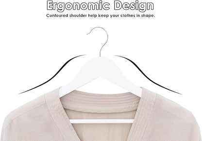 StorageWorks White Wooden Hangers 30 Pack, Heavy Duty Wood Hangers for Closet, Clothes Hangers for Coats, Bridesmaid Suits, Wedding Dress