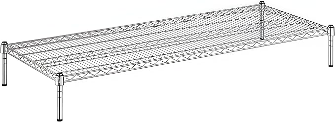 24" x 60" x 8" Chrome Wire Storage Shelf, Dunnage Rack, Commercial 1 Tier Small Shelf