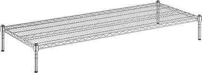 24" x 60" x 8" Chrome Wire Storage Shelf, Dunnage Rack, Commercial 1 Tier Small Shelf