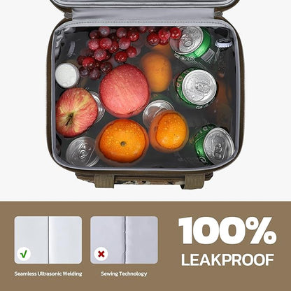 Maelstrom Tactical Lunch Box for Men, 23L Insulated Lunch Bag, Expandable Double Deck Cooler Bag, Lightweight Leakproof Tote Bag With Side Tissue Pocket, Suit For Men and Women, Camouflage