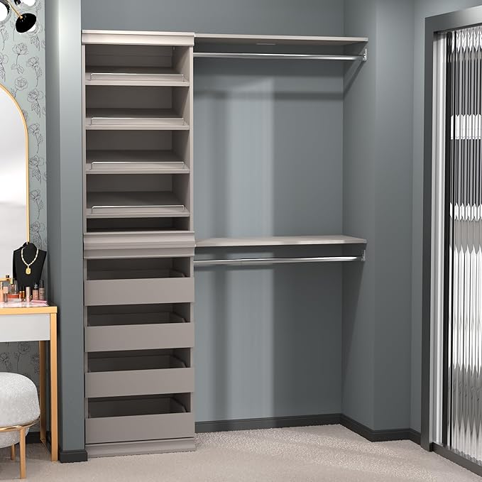 ClosetMaid Modular Storage Shelf and Hang Rod Kit, Taupe