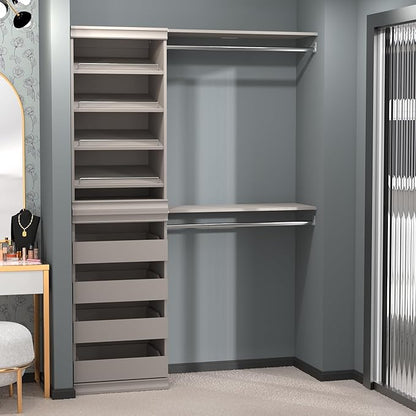 ClosetMaid Modular Storage Shelf and Hang Rod Kit, Taupe