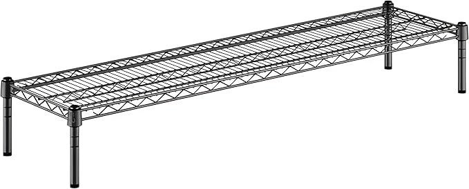 14" x 54" x 8" Black Epoxy Wire Storage Shelf, Dunnage Rack, Commercial 1 Tier Small Shelf
