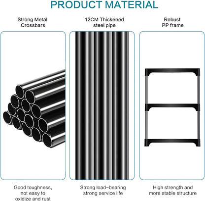 Stackable Small Shoe Rack for Closet 3 Tier, Sturdy Shoe Rack Organizer for Front Door Entrance and Entryway, Free Standing Metal Shoe Shelf Storage for Closet Bedroom Garage Black